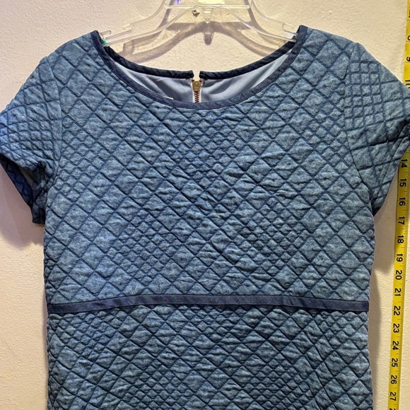 Sara Campbell Blue Quilted Short Sleeve Dress - Picture 1 of 5